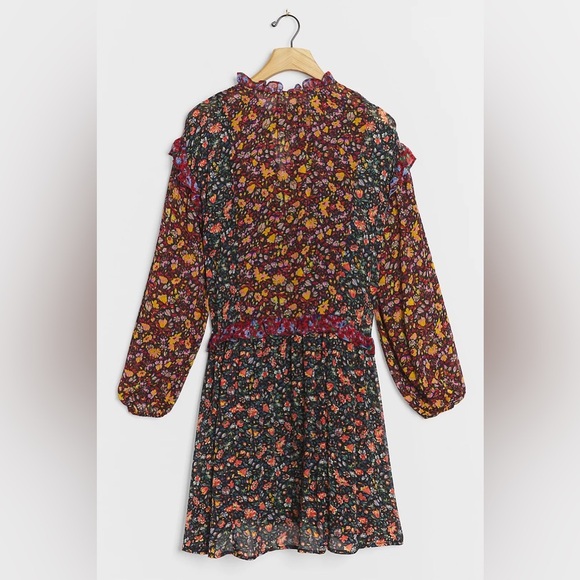 ANTHROPOLOGIE Helen Boho Floral Sheer Tunic Dress Size Medium - Picture 5 of 13